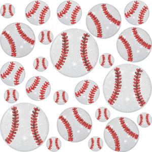 24 Pcs Baseball Sequin Patches Iron on Sports Embroidered Sew on Applique Repair Patch for DIY Crafts Team Clothes Jeans Pants Hat Backpack Dress Jacket Cap