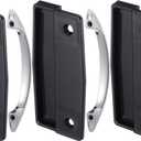3 Pack Sliding Screen Door Handle Replacement Kits Including 3 Black Inside Handle and 3 Chrome Outside Handle Plastic Screen Door Pull
