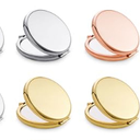 Qustgo Compact Mirror, Pocket Travel Makeup Mirror for Purse, Metal Round Shell, 2-Sided 1X/2X Magnifying, Portable, Folding, Handheld, Mix, 6 Pack