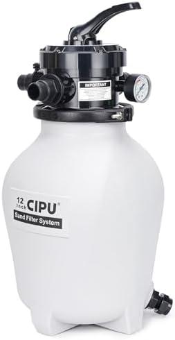 CIPU 12-inch Sand Filter System with 4-Way Valve Easy to Install for Above Ground Swimming Pools