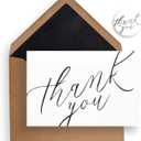 2 x Thank You Cards with Envelopes & Stickers  40 Blank 4x6 Note Cards Bulk Set for Small Business, Wedding, Baby Shower, Graduation, Funeral, Bridal Shower (Brown)