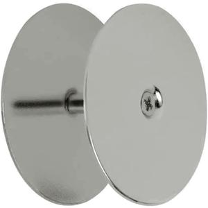 Door Knob Hole Cover Plate 2-5/8'' Diameter  Silver, Paintable Steel Construction for Lock and Knob Holes, Maintains Home Door Security