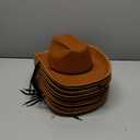 Funtery 12 Pack Kids Cowboy Hats for Halloween, Felt Western Cowboy Hat Bulk for Boys Girls Costume Dress Up Accessories(Brown)
