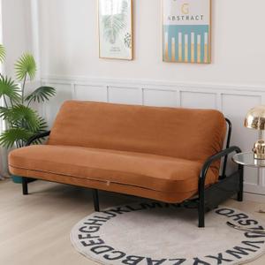OctoRose Full Size 54x75x8inch 3 Side Zipper Classic Soft Micro Suede Futon Cover/Slipcover/Sofa Day Bed Mattress Cover Couch Protector (Cover ONLY) (Caramel) (Camel)
