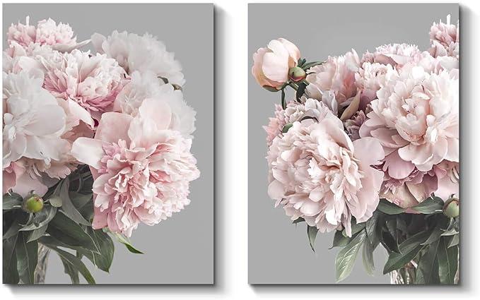 Calla Lily Canvas Wall Art: Black and White Flower Artwork Modern Floral Wrapped Canvas Picture Prints Elegant Living Room Painting Photography Ready to Hang for Bedroom Bathroom Office (18"x24"x2PCS)