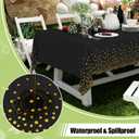 Smiry Disposable Table Cloth - 15 Pack, 54 x 108 Inch Waterproof Rectangle Tablecloths for Parties, Decorative Plastic Table Cover, Leakproof & Sturdy, Black & Gold