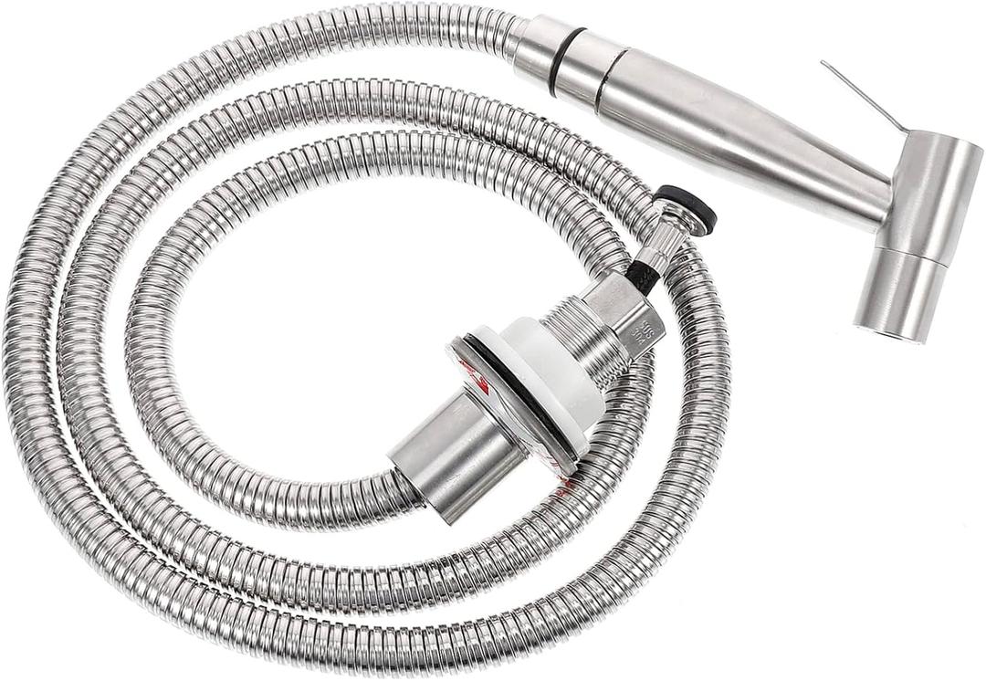 AngoilySink Side Sprayer, Stainless Steel Sink Spray Braces Kit, Sink Hose Faucet Hose Sprayer Replacement Handheld Sprayer Kit Kitchen Faucet Sprayer Sink Pull out Spray Head Supplies Nozzle