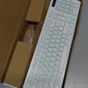Wireless Keyboard and Mouse Combo, Full-Sized Wireless Keyboard and Adjustable DPI Mouse, 2.4GHz USB Receiver, Keyboard and Mouse for PC, Windows, Desktop, Laptop (Mint Green and White)