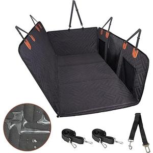 Dog Car Seat Cover for Back Seat, Hard Bottom Back Seat Extender for Dogs, Holds 400lbs, 600D Heavy Duty Scratch-Proof Waterproof Dog Hammock for Car, SUV
