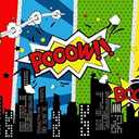 Yeele 10x8ft Cartoon Comic City Super Hero Photography Backdrop Vinyl Humor Abstract Superhero Baby Shower Photo Background For Girl Kid Birthday Party Photo Video Shoot Studio Prop Wallpaper