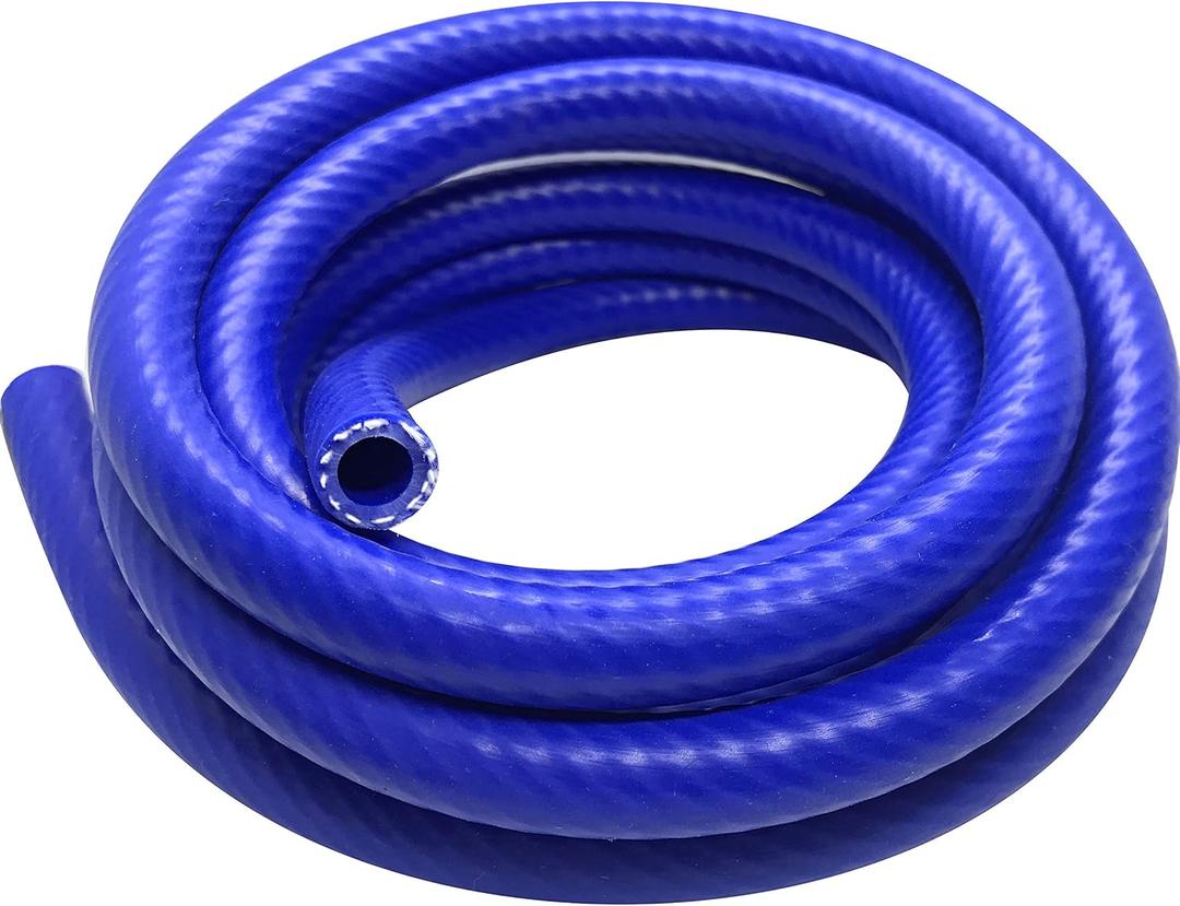 Silicone Vacuum Hose Line 1-Ply Reinforced Universal 1/2" (13mm) ID 5 feet High Temperature 60 psi Max Pressure (1/2 ID, 1-Ply, 5 ft, blue vacuum hose)
