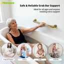 Gold Safety Grab Bars 4 Pack, Anti-Slip Shower Bar Bundle 16", 24", 36", 40" - 1.25" Diameter, Stainless Steel Grab Bar Set for Commercial and Residential Restrooms, Bathroom Toilet Handle for Elderly