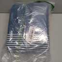 XOGUIBO Navy Blue Shower Curtain Linen Coastal Ocean Striped Shower Curtains for Bathroom with Tassel 72 X 72