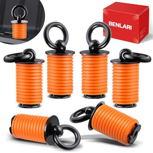 Benlari Tie Down Anchors 1 Inch ATV Flexible Loop Bed Lock and Ride Iron Ruber Fit for Polaris RZR Sportsman Ace 2013-2025 Orange
