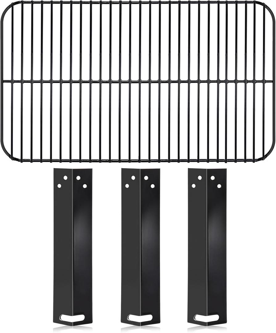 Hiorucet Grill Replacement Parts for 3 Burner Walmart Expert Grill XG10-101-002-02, Grill Parts for Expert Grill 3 Burner GBC1716W GBC2016WRS Gas Grill, Porcelain Steel Cooking Grate and Heat Plate
