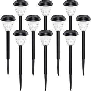 URAGO Super Bright Solar Lights Outdoor Waterproof-10 Pack, Dusk to Dawn Up to 12 Hrs Solar Garden Lights Outdoor Pathway Auto On/Off, LED Landscape Decorative Lighting for Walkway Patio Yard Outside