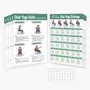 Chair Yoga Poster for Seniors & Beginners  Set of 5 Illustrated Guides & 5 30-Day Challenges, Laminated Gentle Seated Exercise Charts for Mobility, Balance, Flexibility, Stretching & Home Fitness