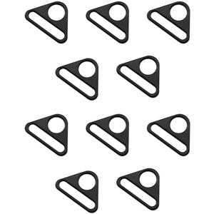 Maxmoral 10PCS Black Triangle Buckle Adjuster 1.5 Inch D Ring Adjuster Triangle Strip Swivel Clip Zinc Alloy