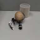 XTREME Ceramic Table Lamp with Shade, 12.75 inch Carved Textured Table Lamp, Brown Modern Lamp with Beige Shade, Small Bedside Lamp for Bedroom Nightstand, Living Room, Requires E26 Bulb