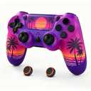 Wireless Controller for ps-4,Remote controller for ps-4/Slim/Pro/PC with Dual Vibration/3.5mm Audio Jack/6-Axis Gyro/Touch Pad/Type-C Port/1000mAh Battery (purple)