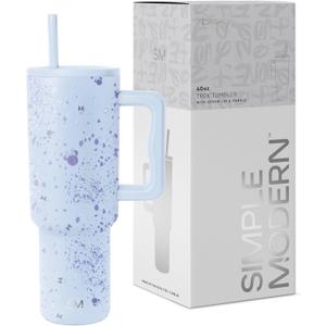 Simple Modern Disney 40 oz Tumbler with Handle & Straw Lid | Insulated Reusable Stainless Steel Water Bottle Travel Mug | Gifts for Women Men Him Her | Trek Collection | 40oz | Minnie Specktacular