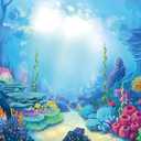 Yeele 12x8ft Under The Sea Backdrop for Photography Wonderland Underwater Background for Kids Children Birthday Party Ocean Theme Baby Shower Photo Booth Studio Decorations Cake Table Banner Vinyl