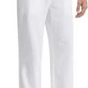Libin Men's Linen Pants Elastic Waist Lightweight Casual Pants Comfy Summer Beach Travel Lounge Trousers with Pockets (White, L)
