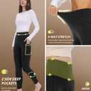 CAMPSNAIL Fleece Lined Leggings Women Water Resistant - Thick Thermal Warm High Waisted Pants with Pockets for Winter Snow (Small, Black)