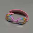 Kid swim goggles Age 3-8,Toddler Goggles No Hair Pull, Children Swimming goggles Fbric Strap (1pk - Jr Rainbow)