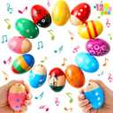 JOYIN 12 Packs 1.9''*2.7" Wooden Egg Shakers Maracas Percussion Musical for Party Favors, Classroom Prize Supplies, Musical Instrument, Basket Stuffers Fillers, Easter Hunt