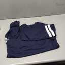 EARKOHA Women Oversized Sweatshirt Crewneck Striped Drop Shoulder Long Sleeve Color Block Pullover Tops (Medium, Blue)