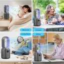 Bladeless Desk Fan, 13 Inch Quiet Oscillating with 106 Rotation, Battery Operated Portable Table Fan, 3 Speeds & Night Light, LED Display, Button Control, Personal Fan for Bedroom Office Nightstand