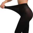 Paralinda 2 Pairs Women's Solid Color Tights 80D, Soft Opaque Microfiber Tights (Black, L/XL)