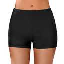 Udazzlo Swim Short for Womem Swim Bottom Swimsuit Boyshort Bathing Suit Bottoms Tankini Swimwear Board Shorts Black, 14 W