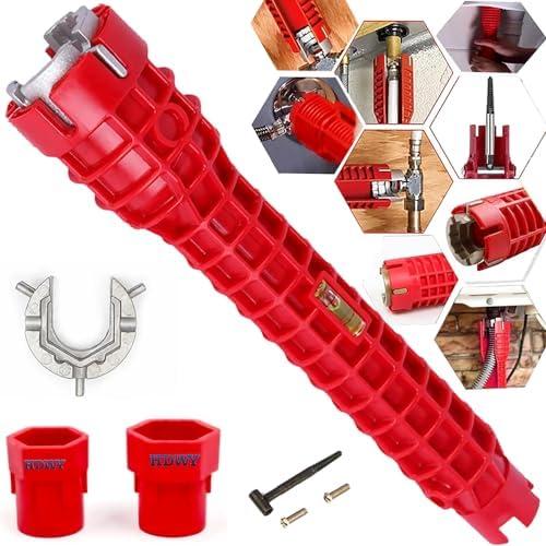 HDWY 8 in 1Multifunctional Kitchen Faucet Sink Basin Wrench, Kitchen Drain Tub Removal nut Plumbing Plumber, for Tight Spaces Installation and Repairs Tools, without nails