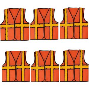 Kids Construction Vest, Party Dress Up, Construction Party, Birthday Favors (Orange (6 Pack))