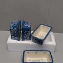 Wisenvoy Mini Loaf Pan Bread Pan Ceramic Loaf Pans for Baking Bread Mini Bread Loaf Pans 4-Pieces Bread Baking Pan (Dark Blue)