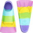 Gintenco Swim Fins, Kids Swim Training Fins for Lap Swimming, Travel Size Flippers with Mesh Bag, Silicone Swimming Fins for Kids Teens Adults Women Men, Size XS