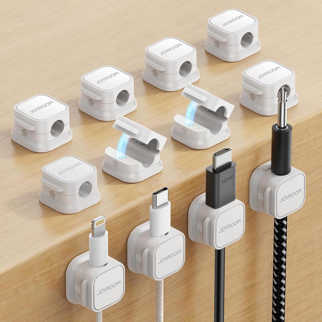 12 Pack Magnetic Cord Holder, Cord Organizer Cable Clip for Desk Management, JOYROOM Smooth Adjustable Cable Clip, Wire Holder Keeper Organizer for Home Office Desk Phone Car Wall Desktop Nightstand 12 Pack Magnetic Cord Holder, Cord Organizer Cable Clip for Desk Management, JOYROOM Smooth Adjustable Cable Clip, Wire Holder Keeper Organizer for Home Office Desk Phone Car Wall Desktop Nightstand