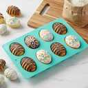 2Pcs 8-Cavity Silicone Easter Egg Molds, Egg Shaped Cake Pop Mold, Baking Supplies for Making Chocolate Jello Candy (Green)