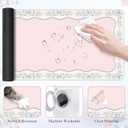 HAOCOO Cute Girly Computer Mat, Pink Bow XXL Mouse Pad for Gaming & Office, Non-Slip Waterproof Desk Matt for Desktop, Aesthetic Home Desk Accessories, Desk Pad Protector with Stitched Edges