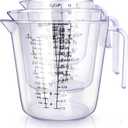 Measuring Cups Set, Liquid Measuring Cups For 3 For Kitchen - BPA Free Plastic Set with Spout Multiple Measurement Scales (Clear)