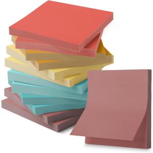 Mr. Pen- Sticky Notes, 3"x3", 12 Pads, 600 Sheets, Vintage and Retro Colors, Sticky Notes Bulk, Self-Stick Note Pads, Perfect for Office, School, Home, Study & Organization