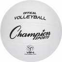 Champion Sports Rubber Volleyball, Official Size, for Indoor and Outdoor Use - Durable, Regulation Volleyballs for Beginners, Competitive, Recreational Play - Premium Volleyball - White, VR4, 1 Set