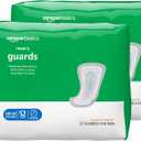 Amazon Basics Men's Incontinence Guards, Maximum Absorbency, 104 Count (2 Packs of 52)