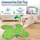 2 x Interactive Cat Toys Rechargeable, Hide and Seek Kitten Toy with Touch Activated, Moving Concealed Feather, Tumbler Toy Design, Automatic Cat Toys for Indoor Cats to Chase and Exercise (Green)