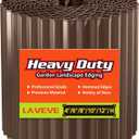 LAVEVE Corrugated Metal Garden Edging 8" x 20Ft, Landscape Edging Border for Lawn, Flower Bed, Garden Fence, Paver Edging (Coffee)