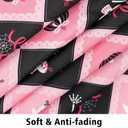 Halloween Tablecloth 60102 Inch Rectangular, Black/Pink Checkered Cute Pumpkin Ghost Skull Spider Web Table Cover Party Ginham Decorations for Rectangle Tables