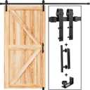 EaseLife 8 FT Sliding Barn Door Track and Handle Hardware Kit,Basic J Pulley,Slide Smoothly Quietly,Easy Install (8FT Track Kit for 40"~48" Wide Single Door)