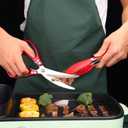 Heavy duty kitchen scissors 2-pack,High Stainless Steel sharp blade,Dishwasher safe meat scissors Cooking shear for Chicken Fish Meat Color RED